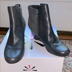 NEW Isaac Mizrahi Wedge Leather/Suede Booties